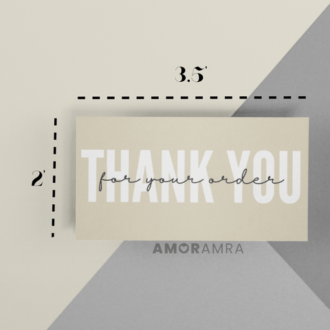 Thank You Minimalist Packaging Insert - Amor Amra