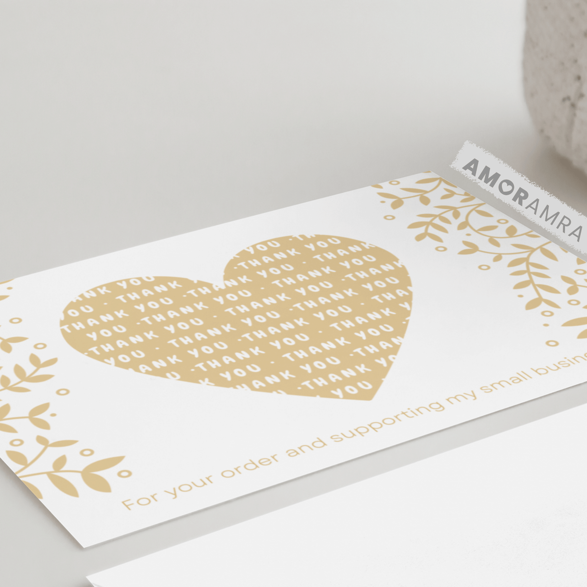 Thank You Heart Packaging Inserts - Amor Amra