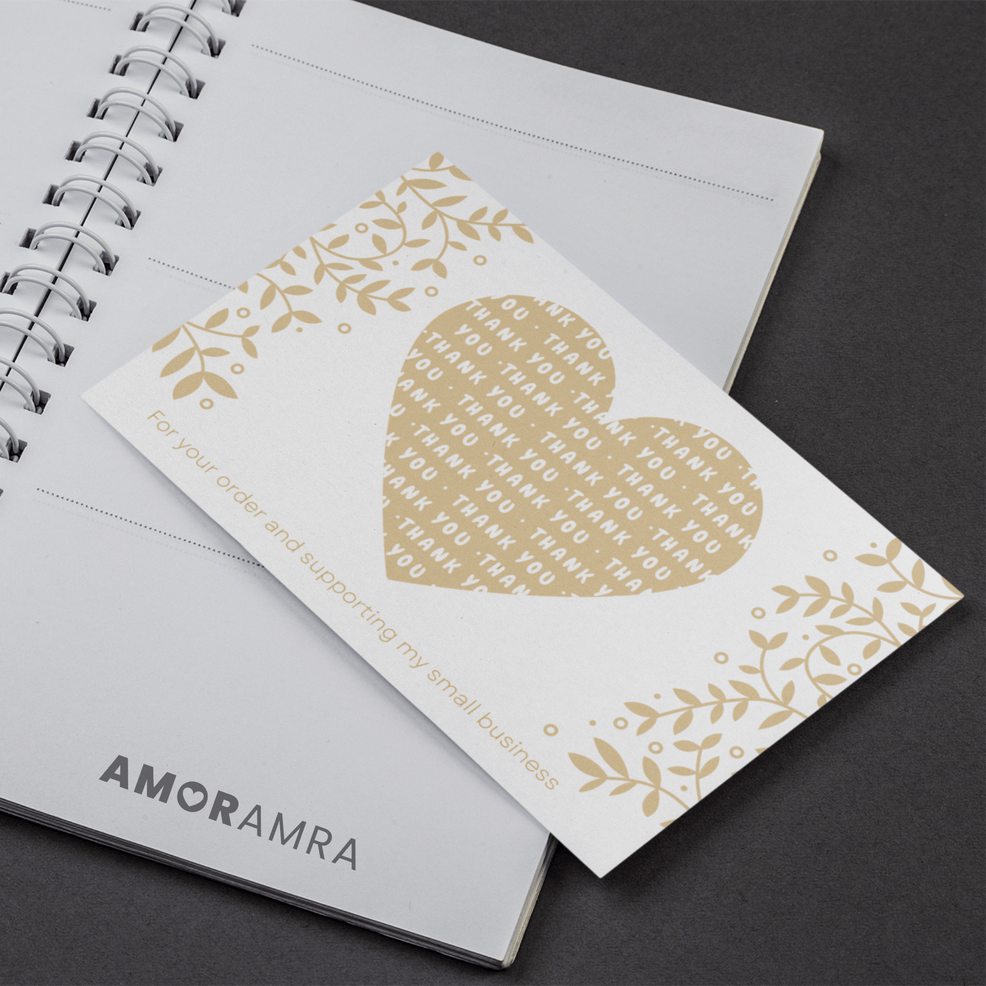 Thank You Heart Packaging Inserts - Amor Amra
