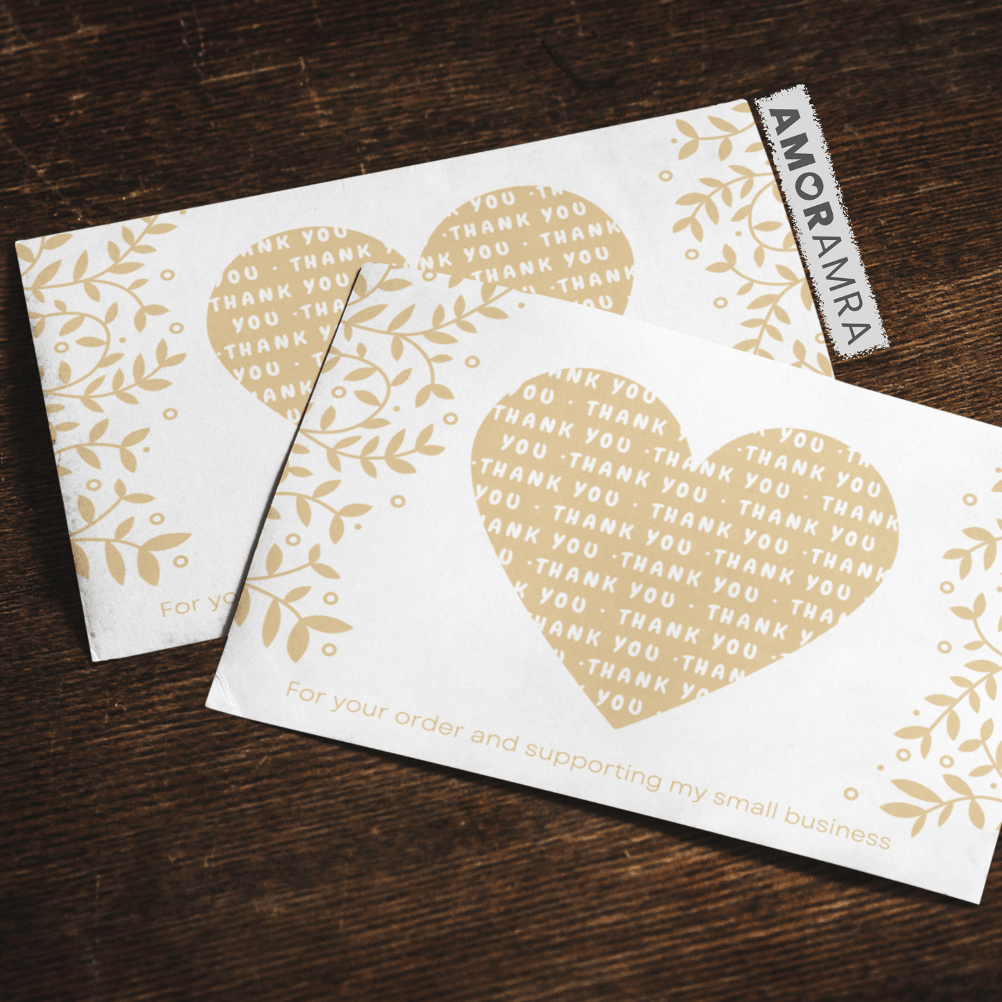 Thank You Heart Packaging Inserts - Amor Amra