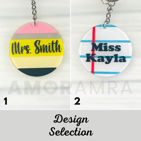 Personalized Teacher Pencil Keychain - Composition Keychain - Amor Amra