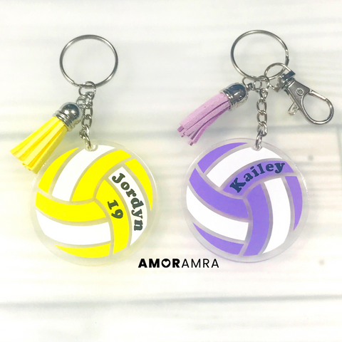 Personalized Sport Keychains | Basketball - Volleyball Keychain - Amor Amra