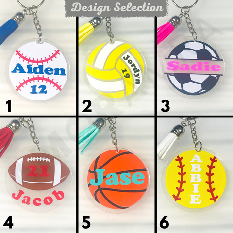 Personalized Sport Keychains | Basketball - Volleyball Keychain - Amor Amra