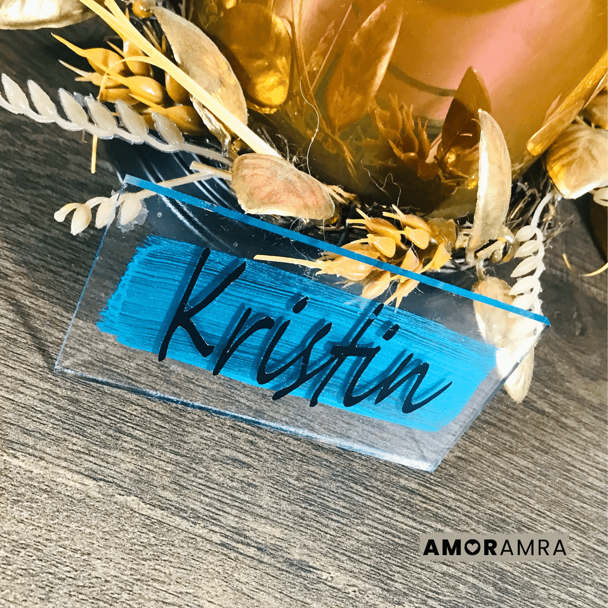 Personalized Acrylic Place Cards - Rectangle - Amor Amra