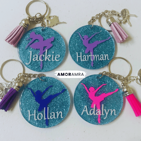 Glitter Ballet Dancer Keychain - Amor Amra