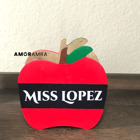 Personalized Apple Name Pen Holder - Amor Amra