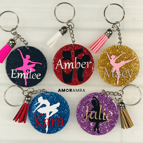 Glitter Ballet Dancer Keychain - Amor Amra