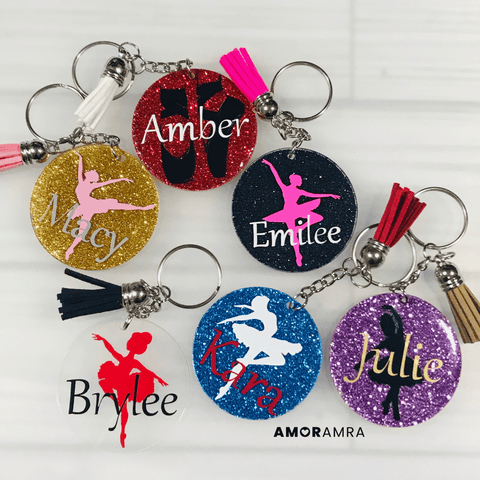 Glitter Ballet Dancer Keychain - Amor Amra