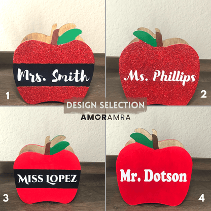 Personalized Apple Name Pen Holder | Desk Organizer - Amor Amra