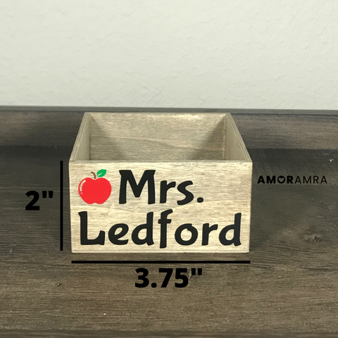 Personalized Wood Paperclip Holder | Desk Organizer - Amor Amra