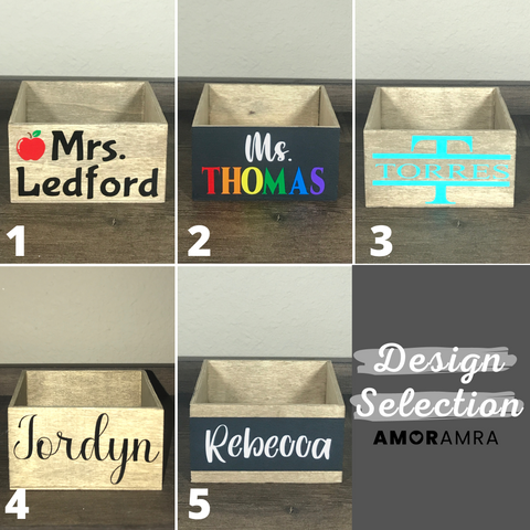 Personalized Wood Paperclip Holder | Desk Organizer - Amor Amra