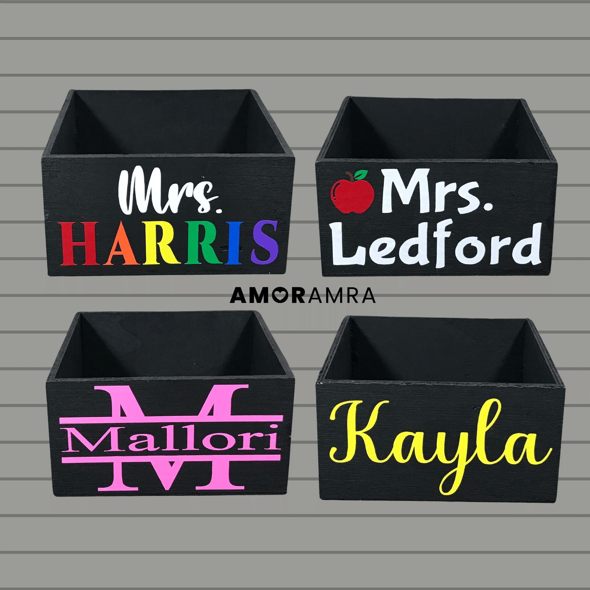 Personalized Black Paperclip Holder | Sticky Note Holder - Amor Amra