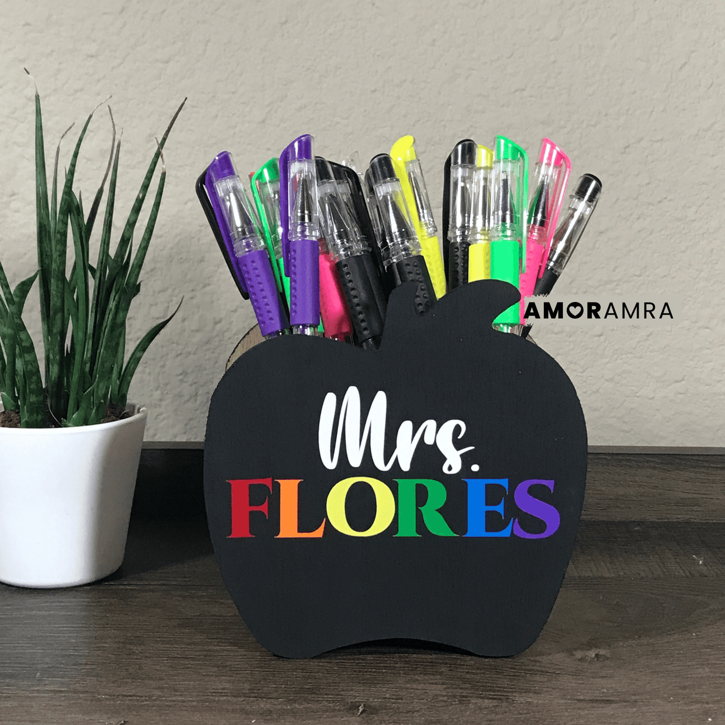 Apple Pencil Holder | Rainbow Name - Amor Amra