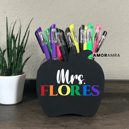 Apple Pencil Holder | Rainbow Name - Amor Amra