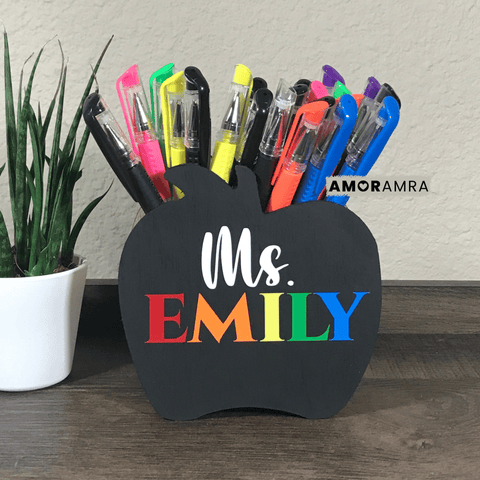 Apple Pencil Holder | Rainbow Name - Amor Amra